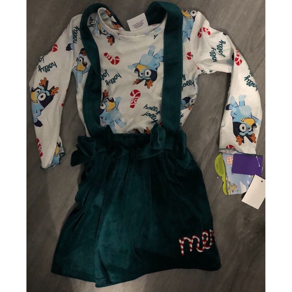 Girls Bluey Christmas Outfit Size 4T NWT B3